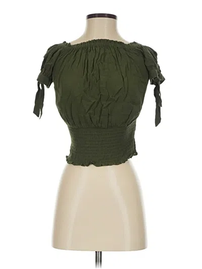 Pre-owned Express Sleeveless Blouse In Green