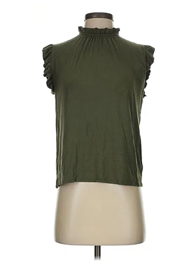 Pre-owned Express Sleeveless Blouse In Green