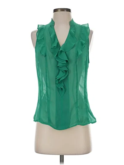 Pre-owned Express Sleeveless Blouse In Green