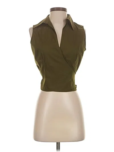 Pre-owned Express Sleeveless Blouse In Green