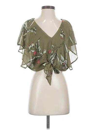 Pre-owned Express Sleeveless Blouse In Green