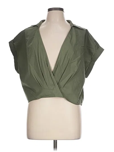 Pre-owned Express Sleeveless Blouse In Green