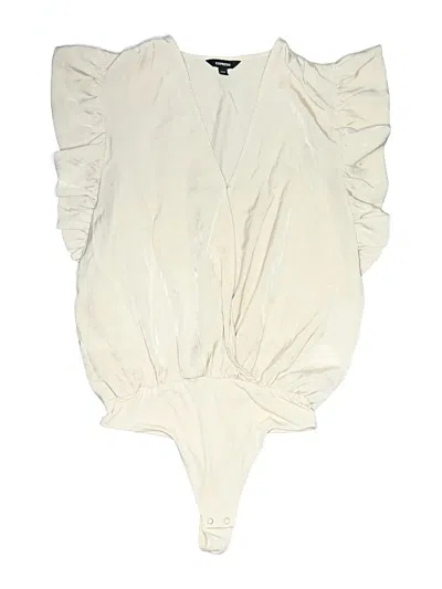 Pre-owned Express Sleeveless Blouse In Ivory