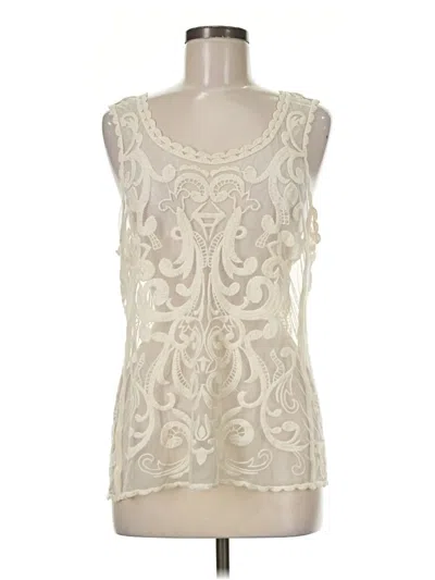Pre-owned Express Sleeveless Blouse In Ivory
