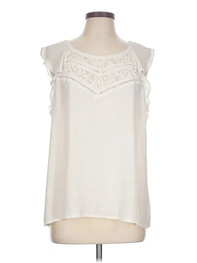 Pre-owned Express Sleeveless Blouse In Ivory