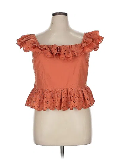 Pre-owned Express Sleeveless Blouse In Orange