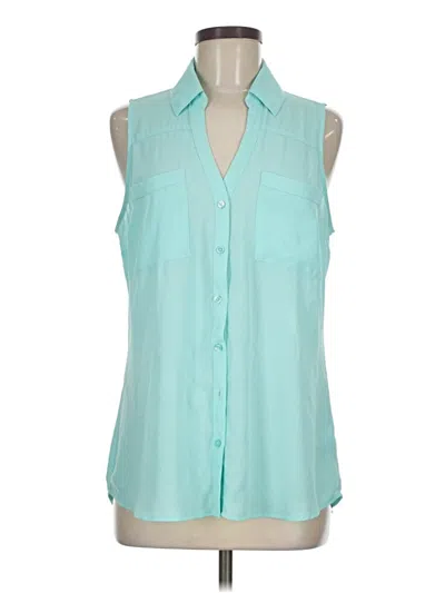 Pre-owned Express Sleeveless Blouse In Teal