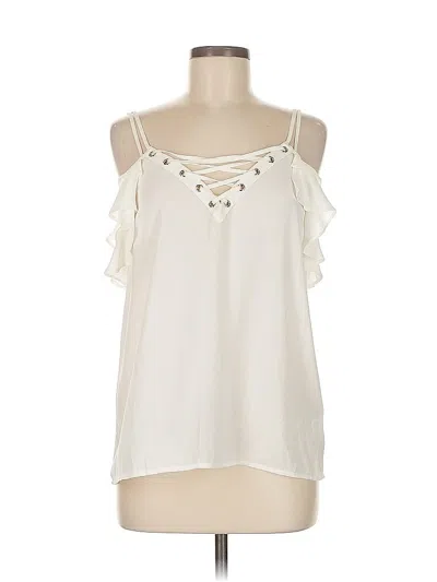 Pre-owned Express Sleeveless Blouse In White