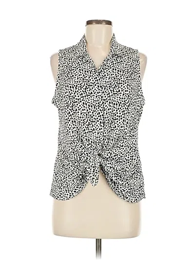 Pre-owned Express Sleeveless Blouse In White