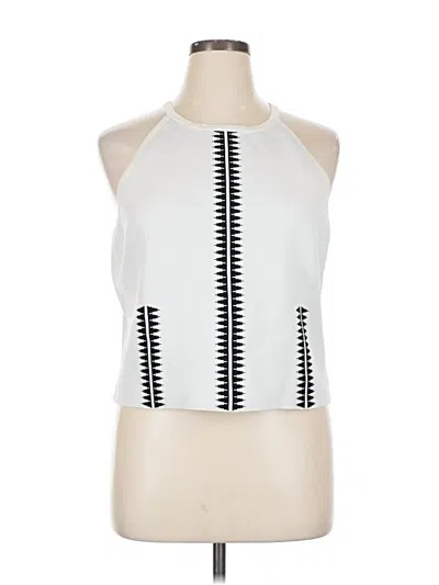 Pre-owned Express Sleeveless Blouse In White