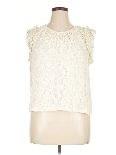 Pre-owned Express Sleeveless Blouse In White