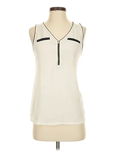 Pre-owned Express Sleeveless Blouse In White