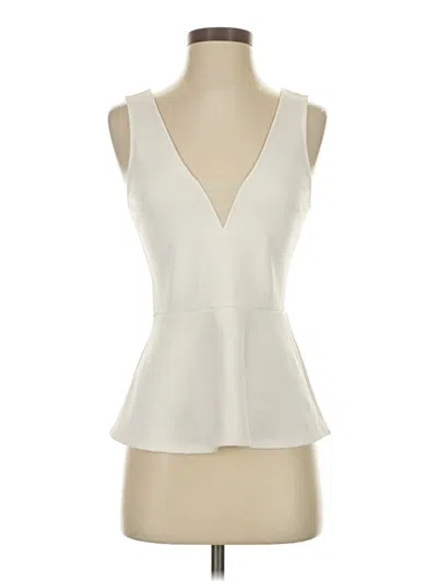 Pre-owned Express Sleeveless Blouse In White