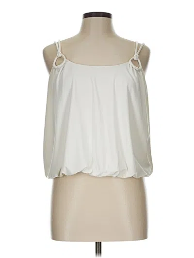 Pre-owned Express Sleeveless Blouse In White