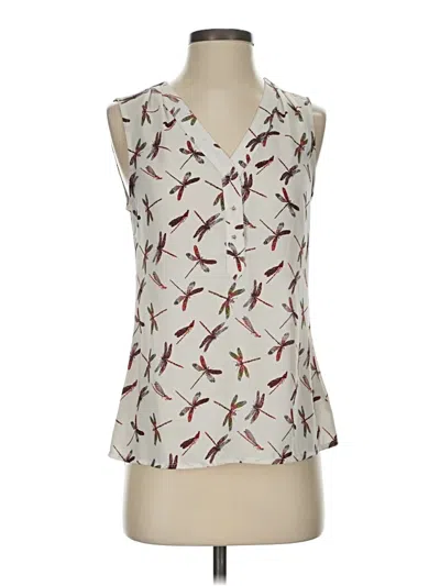 Pre-owned Express Sleeveless Blouse In White