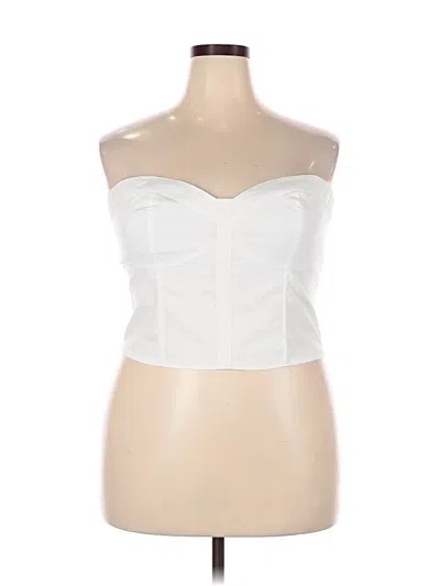 Pre-owned Express Sleeveless Blouse In White