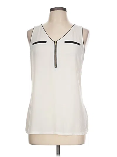 Pre-owned Express Sleeveless Blouse In White