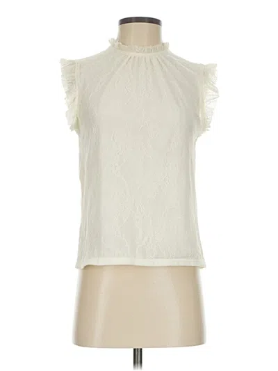 Pre-owned Express Sleeveless Blouse In White