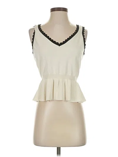 Pre-owned Express Sleeveless Blouse In White