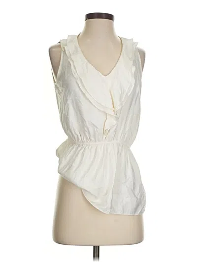 Pre-owned Express Sleeveless Blouse In White