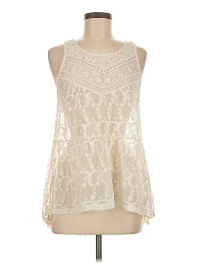Pre-owned Express Sleeveless Blouse In White