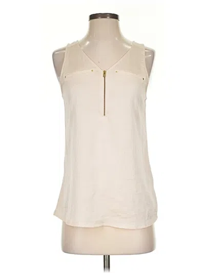 Pre-owned Express Sleeveless Blouse In White