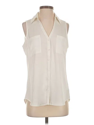 Pre-owned Express Sleeveless Blouse In White