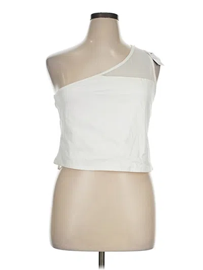 Pre-owned Express Sleeveless Blouse In White