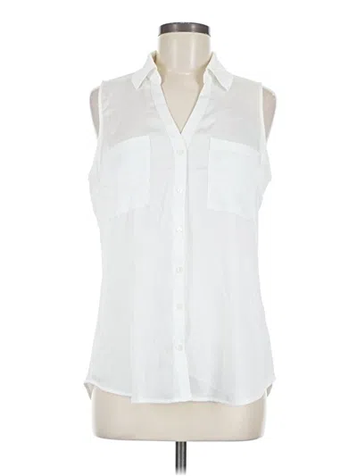 Pre-owned Express Sleeveless Blouse In White