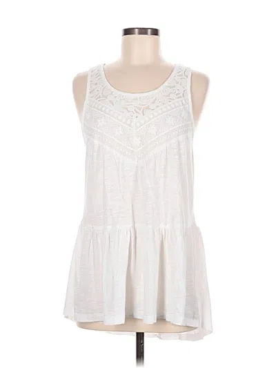 Pre-owned Express Sleeveless Blouse In White