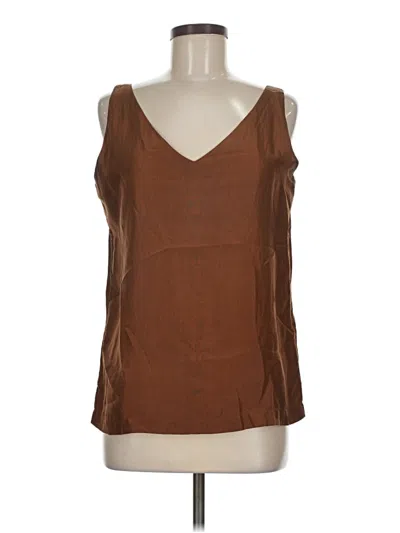Pre-owned Express Sleeveless Silk Top Brown V-neck Tops