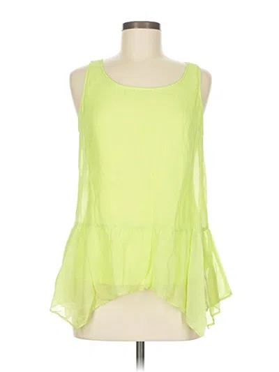 Pre-owned Express Sleeveless Silk Top Green Halter Neckline Tops