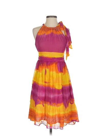 Pre-owned Express Sleeveless Silk Top Purple Halter Neckline Tops