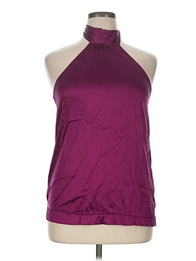 Pre-owned Express Sleeveless Silk Top Purple Halter Neckline Tops