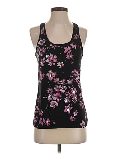 Pre-owned Express Sleeveless Top Black Floral Pattern Halter Neckline Tops