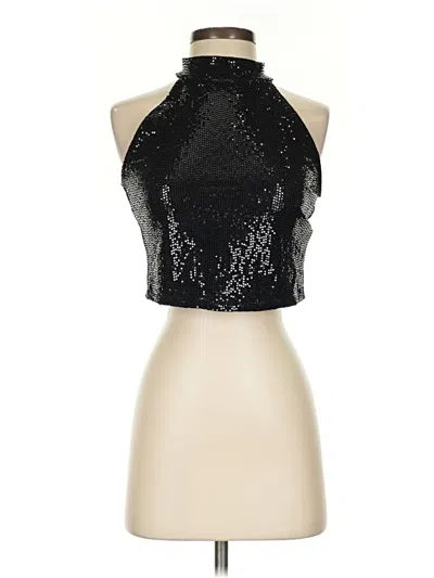 Express Sleeveless Top Black Halter Neckline Tops