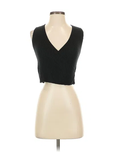 Pre-owned Express Sleeveless Top Black Plunge Neckline Tops