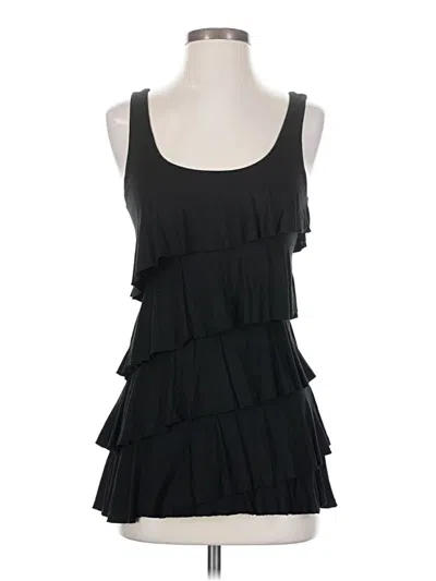 Pre-owned Express Sleeveless Top Black Ruffles Neckline Tops