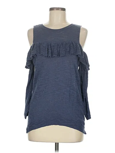Pre-owned Express Sleeveless Top Blue Cold Shoulder Neckline Tops