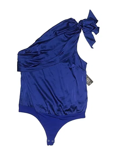 Express Sleeveless Top Blue One Shoulder Neckline Tops