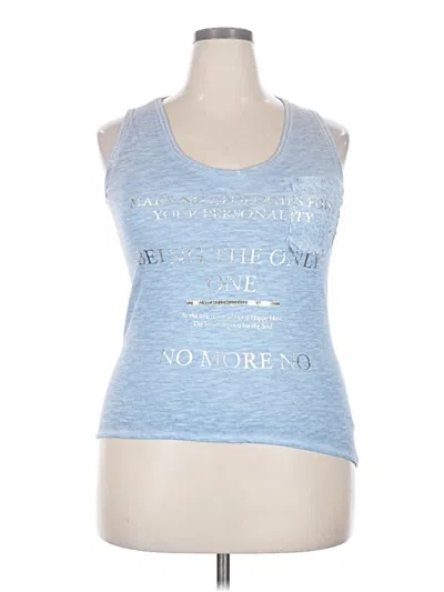 Pre-owned Express Sleeveless Top Blue Scoop Neck Tops