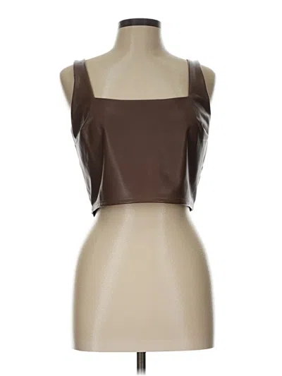 Pre-owned Express Sleeveless Top Brown Square Neckline Tops