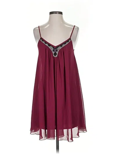 Pre-owned Express Sleeveless Top Burgundy Halter Neckline Tops