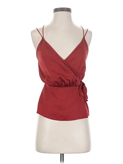 Pre-owned Express Sleeveless Top Burgundy Halter Neckline Tops
