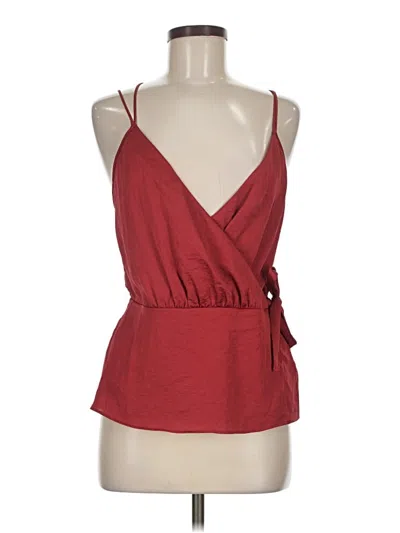 Pre-owned Express Sleeveless Top Burgundy Halter Neckline Tops