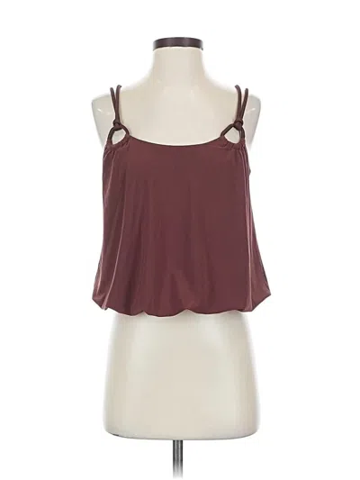 Express Sleeveless Top Burgundy Halter Neckline Tops In Multi