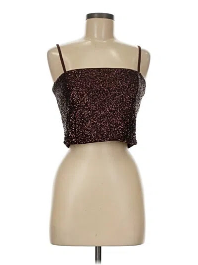 Pre-owned Express Sleeveless Top Burgundy Strapless Neckline Tops