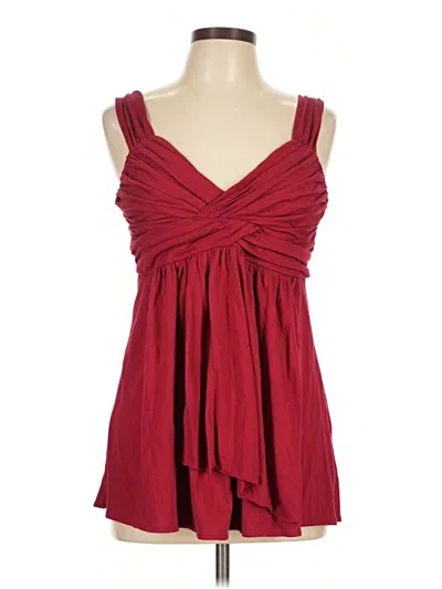 Pre-owned Express Sleeveless Top Burgundy Strapless Neckline Tops
