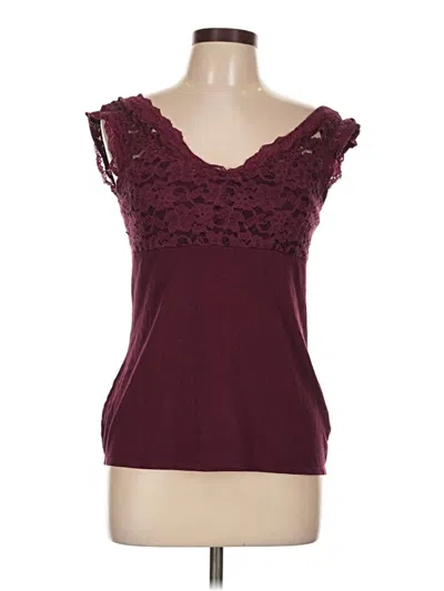 Pre-owned Express Sleeveless Top Burgundy Sweetheart Neckline Tops
