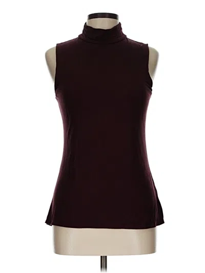 Pre-owned Express Sleeveless Top Burgundy Turtleneck Tops